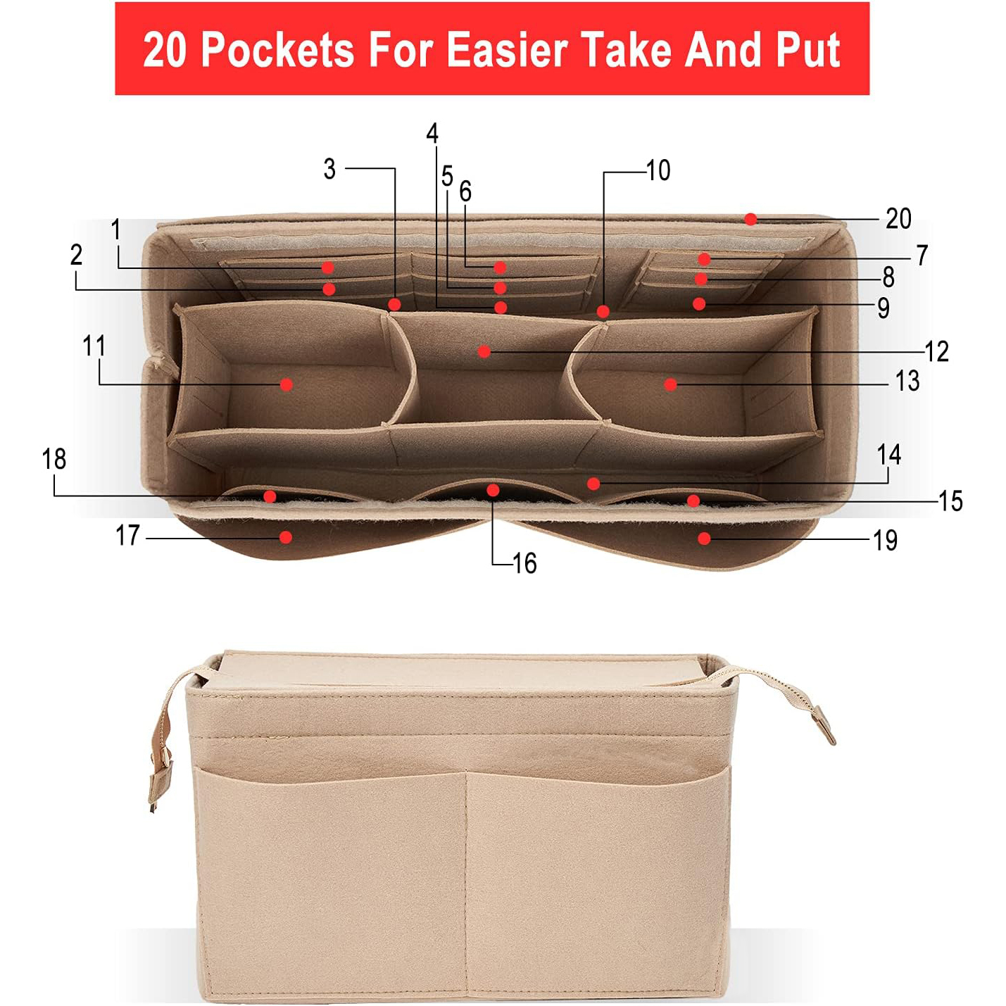 Felt Purse Organizer Insert On – обзор и цена Backpack Insert Organizer