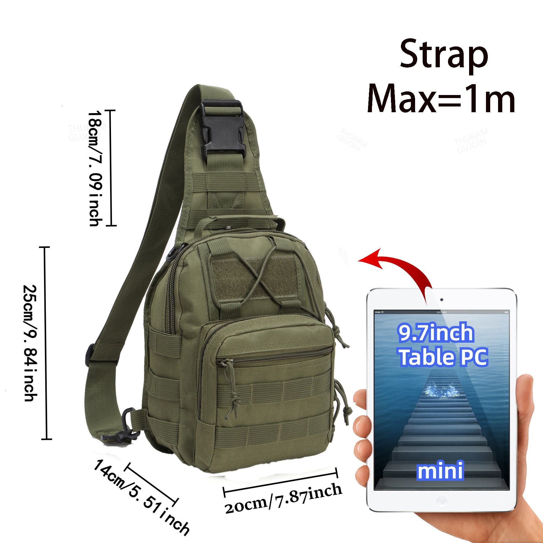 THURAM Outdoor Tactical Bag Ba – обзор и цена Sling Backpack Shoulder