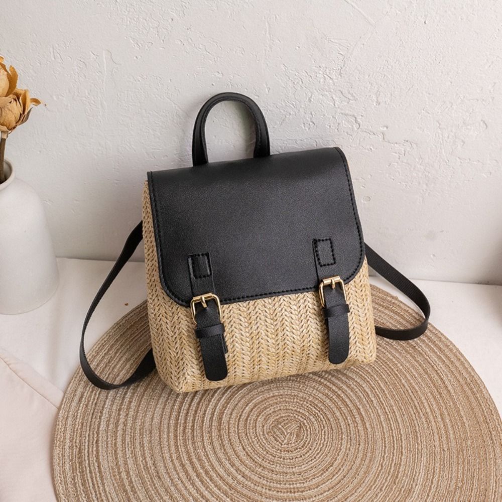 Versatile Bag PU Leather Straw – обзор и цена Leather Backpack Vintage