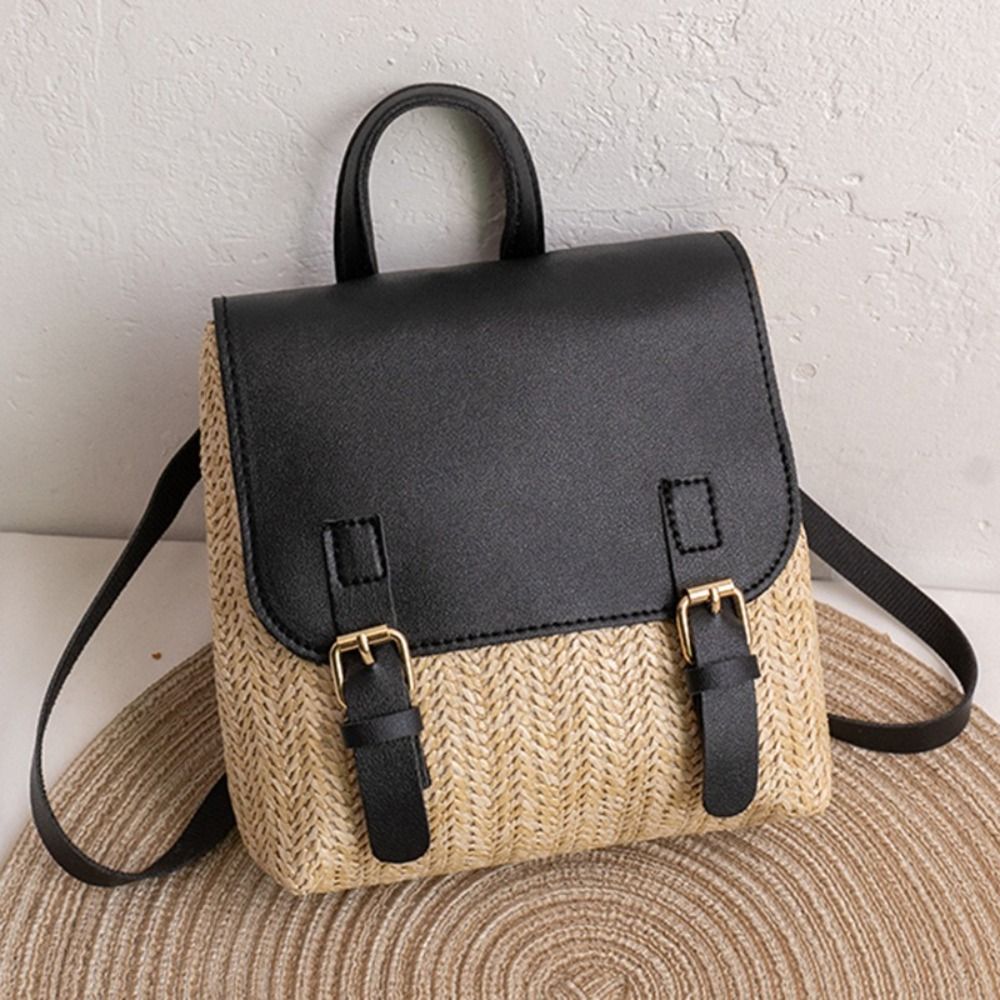 Versatile Bag PU Leather Straw – обзор и цена Leather Backpack Vintage