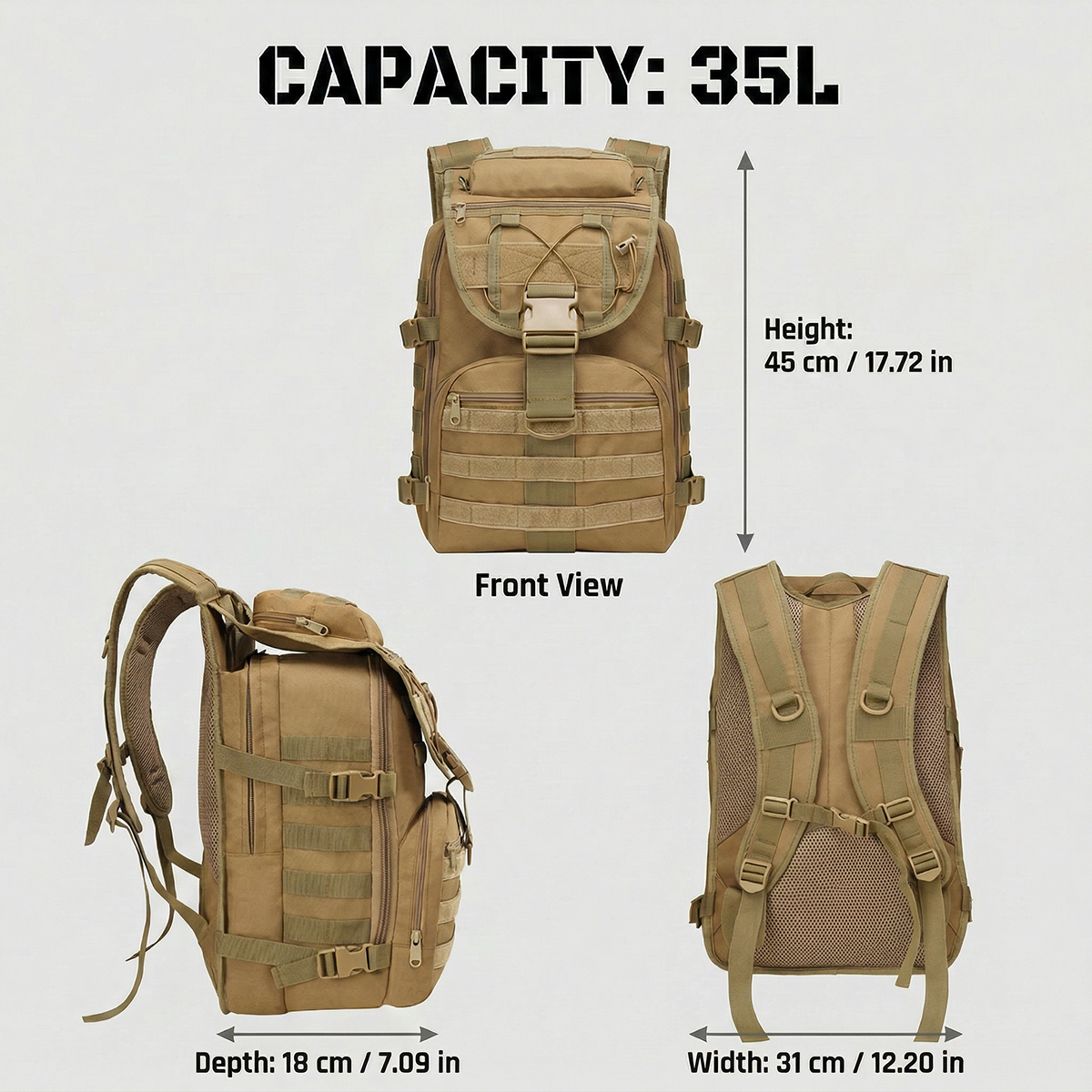 35L Gym Training Backpack for  – обзор и цена Rucksack Military Style