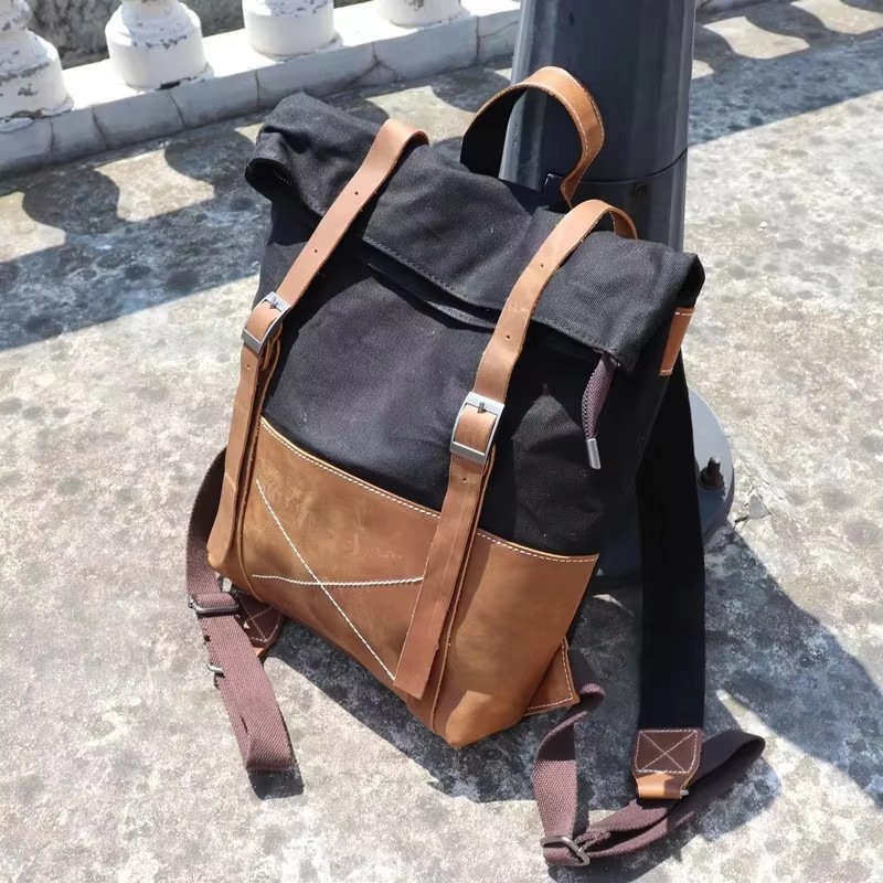 Fashion Men Backpack Waxed Can – обзор и цена Leather Backpack Vintage