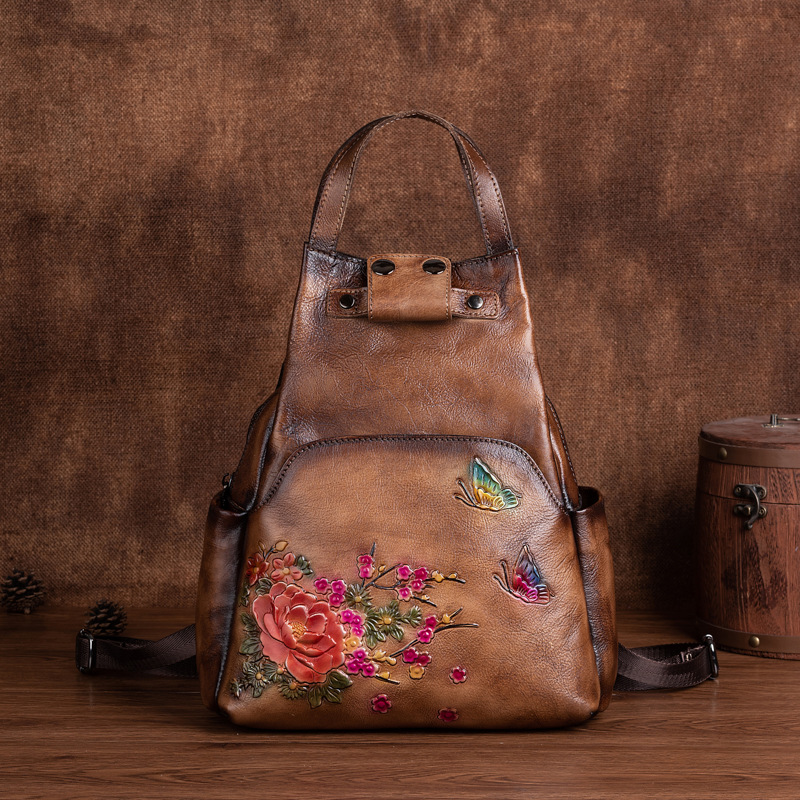 Johnature Genuine Leather Embo – обзор и цена Leather Backpack Vintage