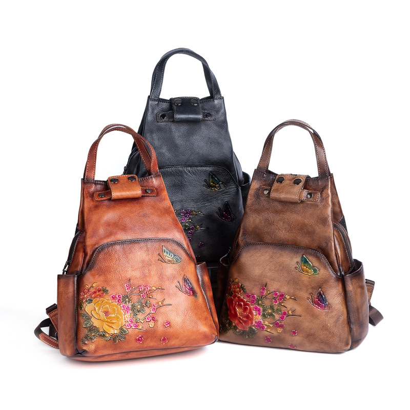 Johnature Genuine Leather Embo – обзор и цена Leather Backpack Vintage