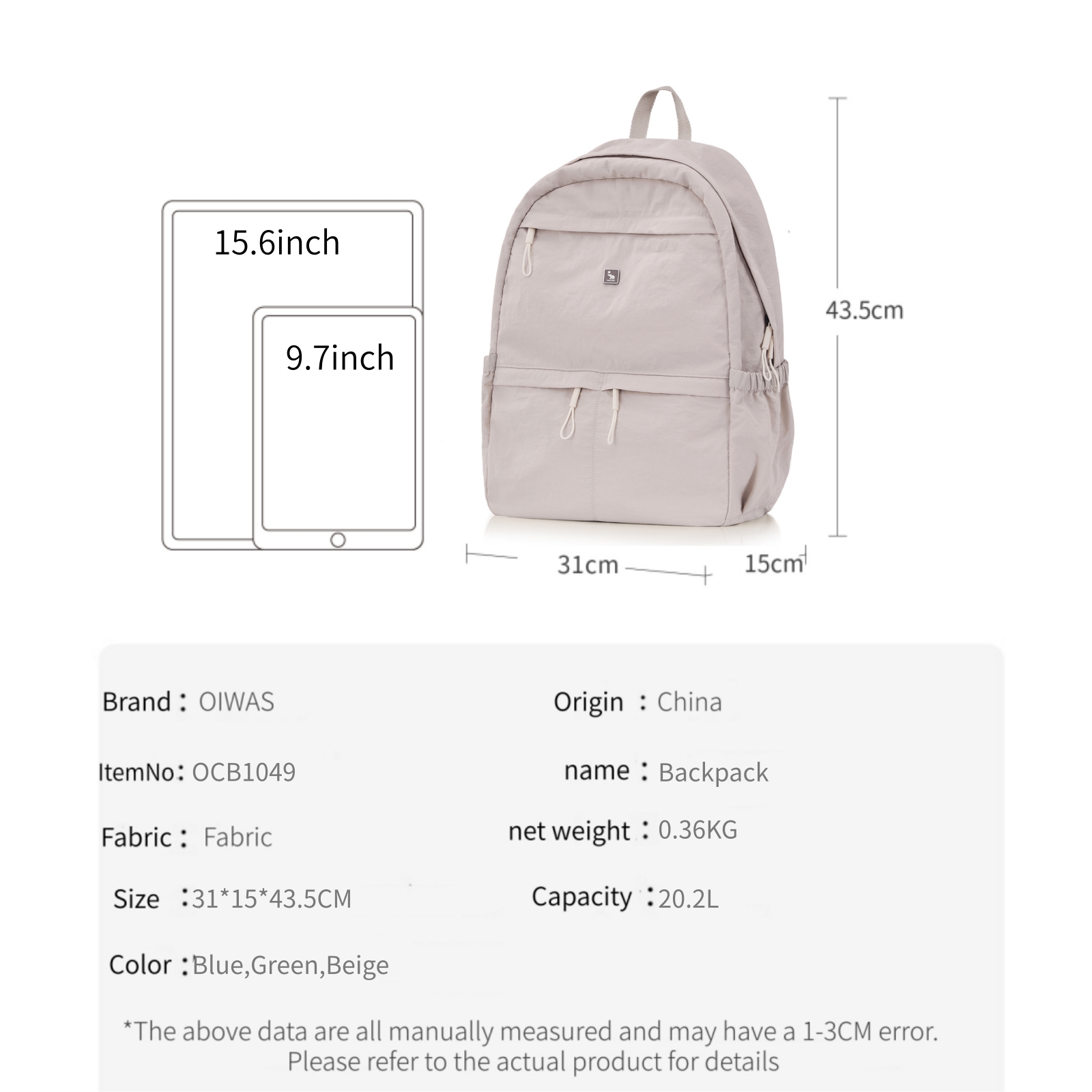 OIWAS Ultra Lightweight and St – обзор и цена Canvas Backpack Casual