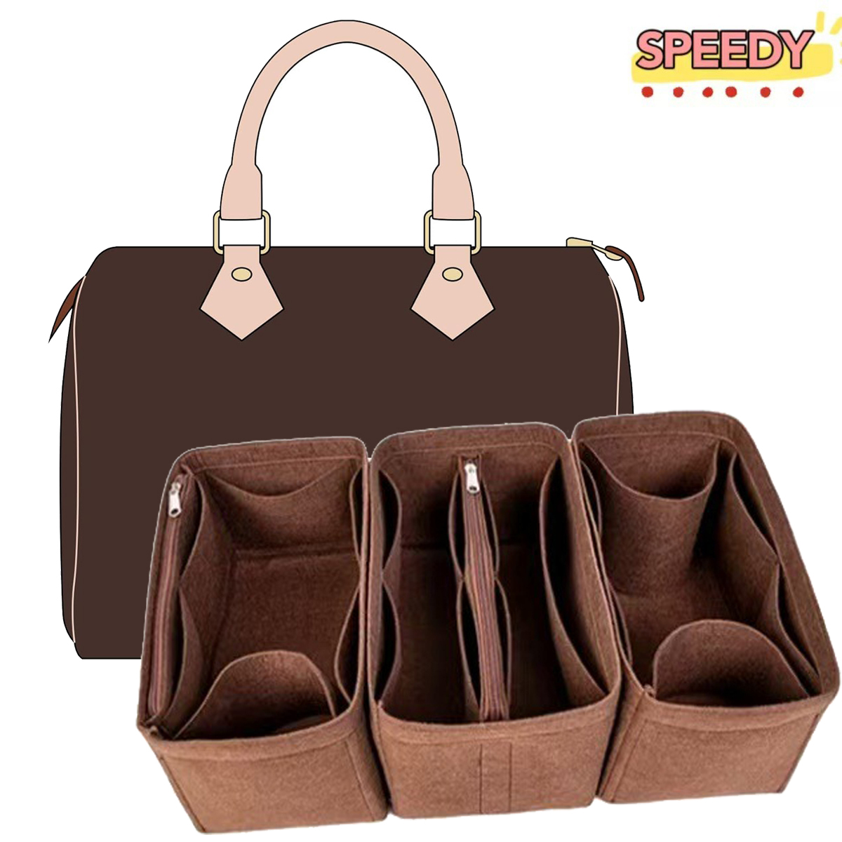 Detachable Felt Purse Insert O – обзор и цена Backpack Insert Organizer