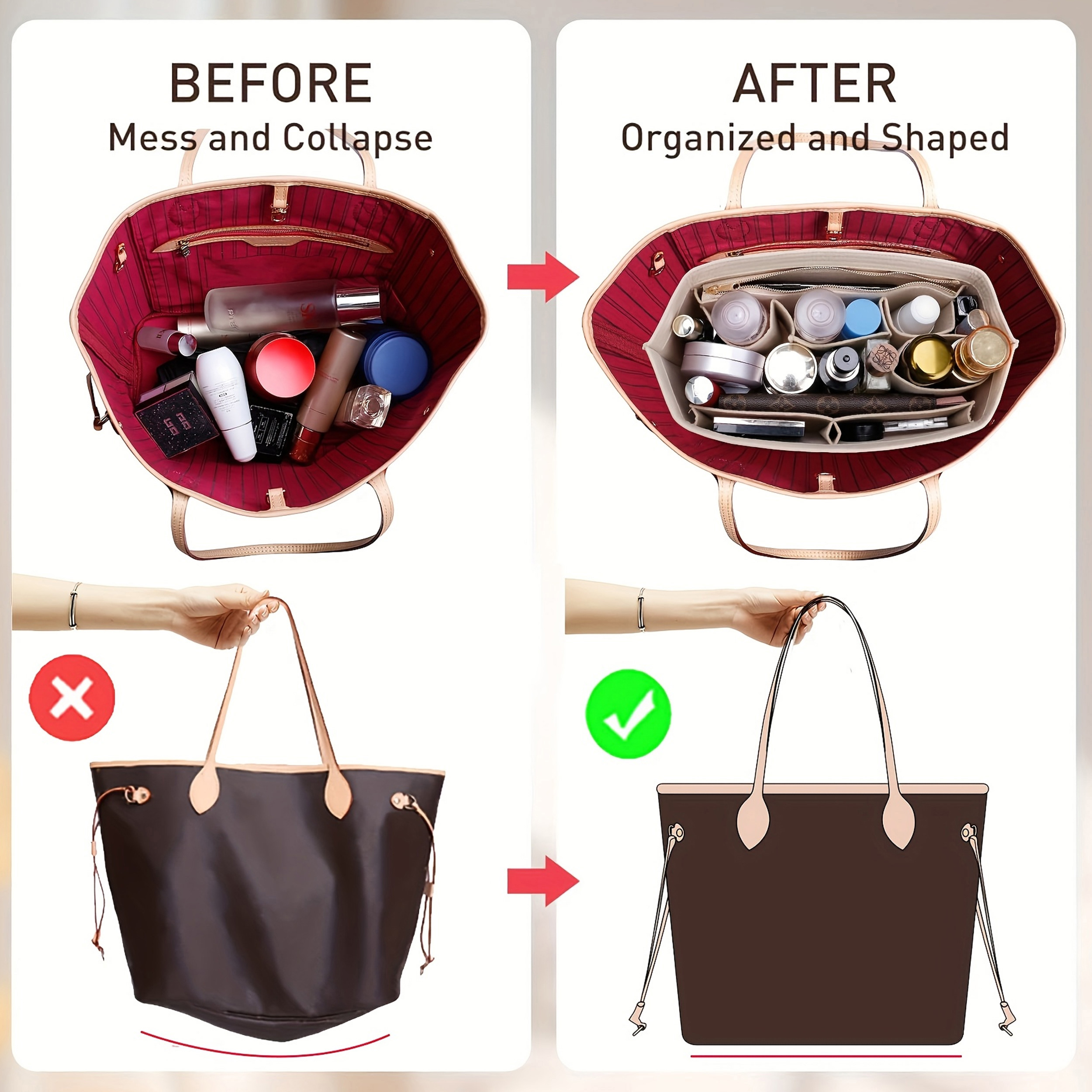Purse Organizer Insert for Han – обзор и цена Backpack Insert Organizer