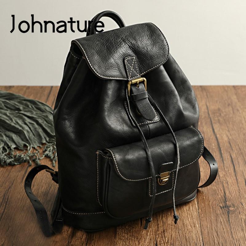 Johnature Leisure Travel Bag N – обзор и цена Leather Backpack Vintage
