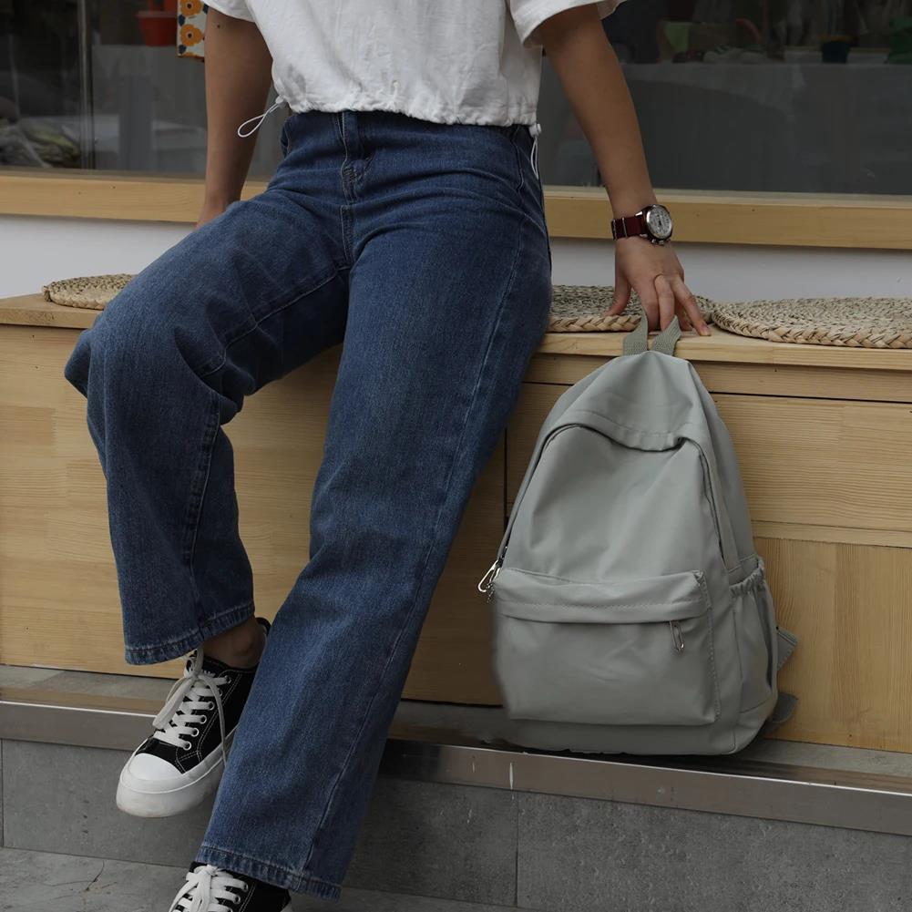 Solid Color Nylon Preppy Backp – обзор и цена School Backpack Teen